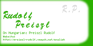 rudolf preiszl business card